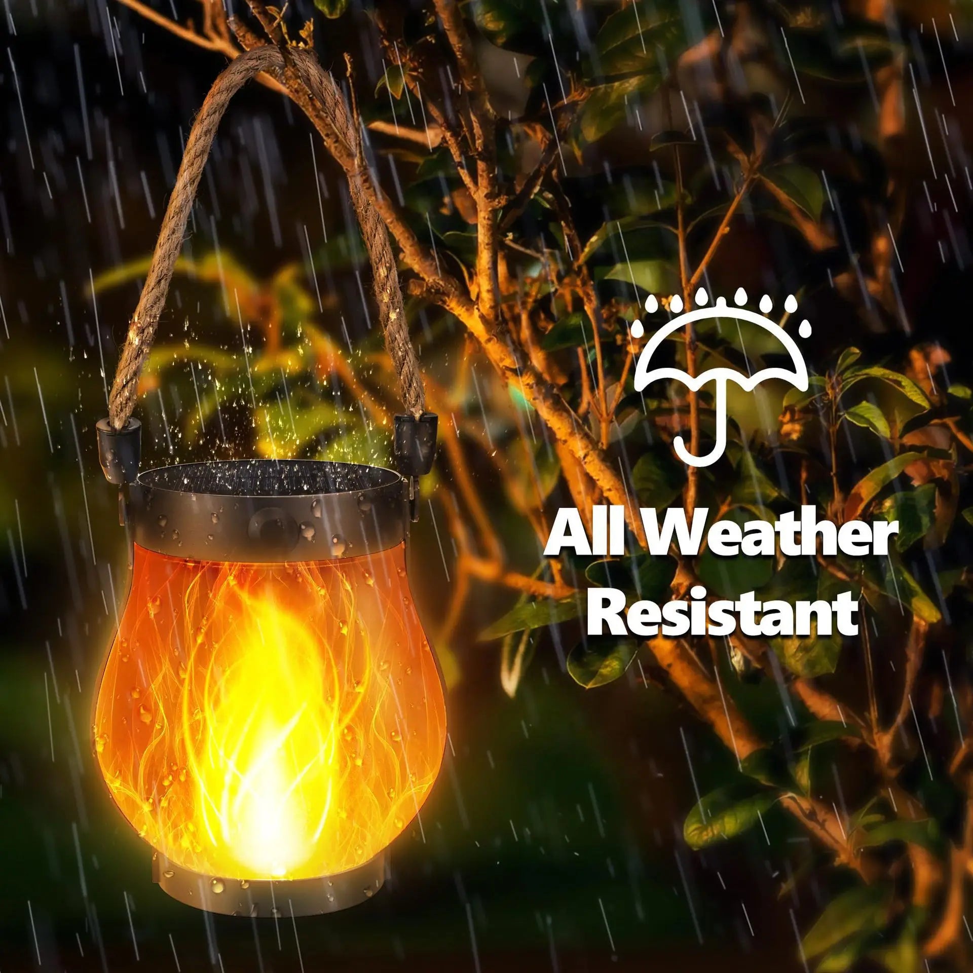 Lámpara Solar de Cuerda LED Impermeable para Jardín
