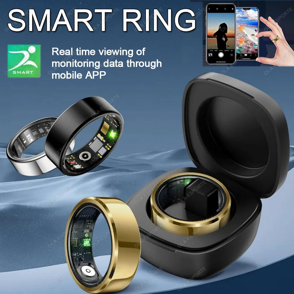 Nuevo Anillo Inteligente 2026 con Monitor de Frecuencia Cardíaca, Presión Arterial, Sueño y Seguimiento de Movimiento, Resistente al Agua IP68, para Hombres y Mujeres, Regalo para las Fiestas