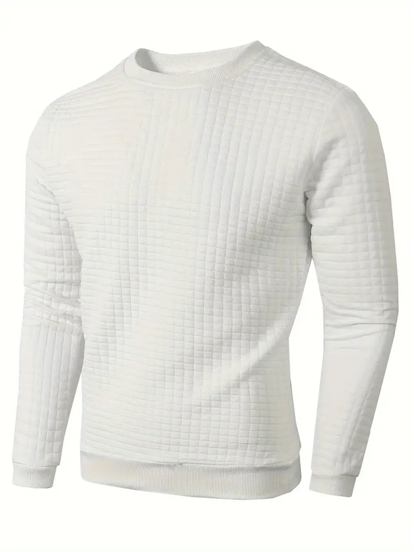 Suéter Jacquard de Cuello Redondo para Hombre - Manga Larga
