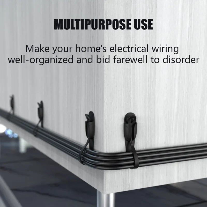 3 clips para cables elegantes: organizador sin esfuerzo para cables sin enredos, seguros y adhesivos - perfectos para uso en el hogar y la oficina
