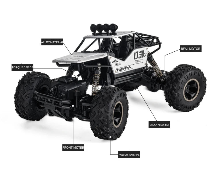 Auto RC 4x4 Todoterreno Control Remoto 1:12 OiKe con Luces LED