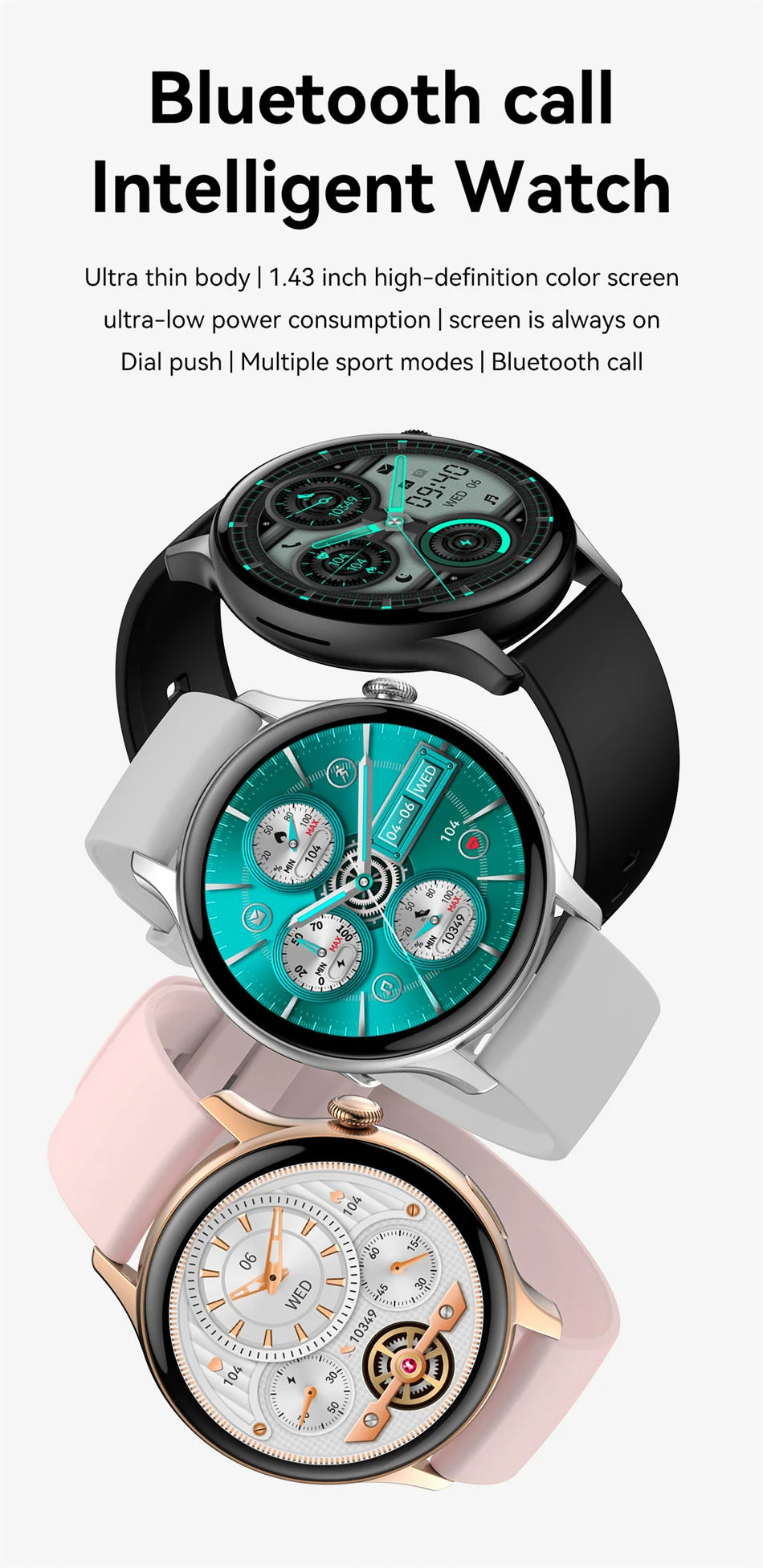 Reloj Inteligente NFC para Mujer con AMOLED, GPS y Llamadas Bluetooth