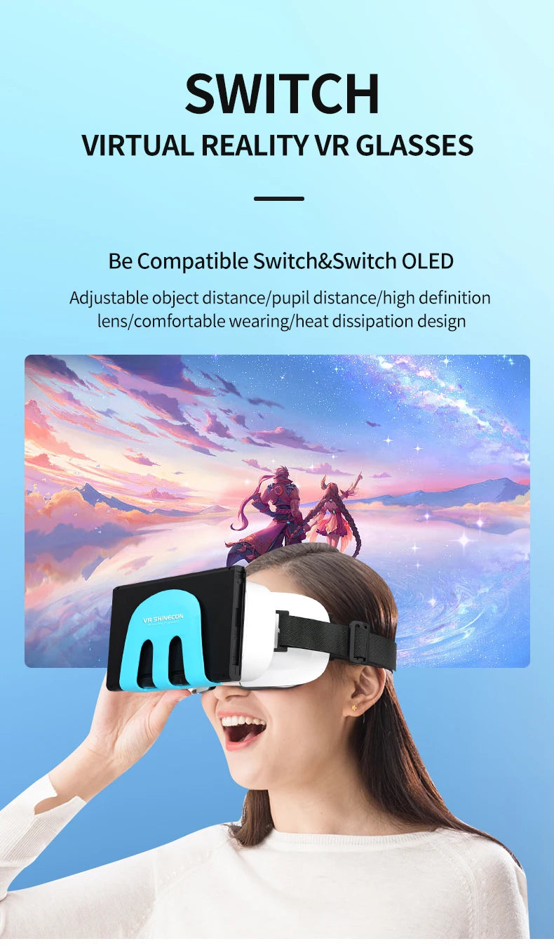 Shinecon G11 VR para Nintendo Switch y OLED 3D, gafas de realidad Virtual, dispositivos de auriculares, lentes de casco, accesorios para juegos