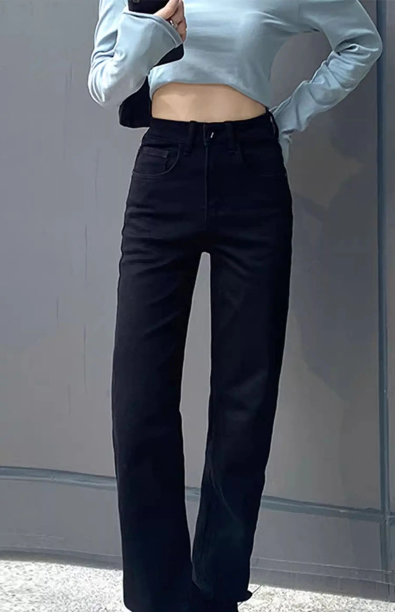 Pantalones Vaqueros Holgados de Pierna Recta para Mujer