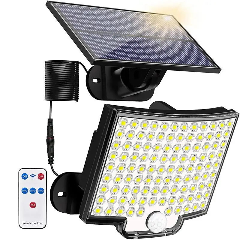 Lámpara Solar Dividida 106 LED con Sensor de Movimiento, 3 Modos IP65