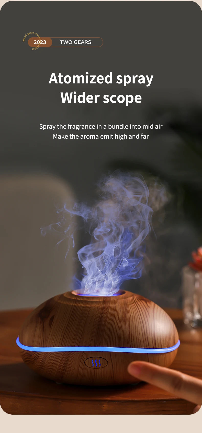 Humidificador AromaRelax Llama con Luz Colorida