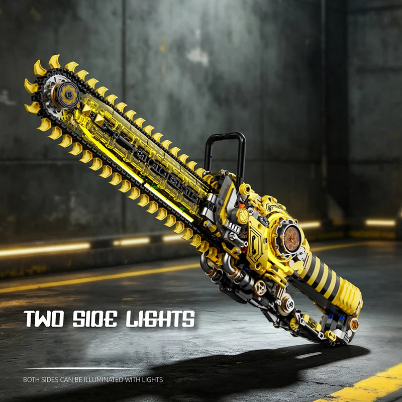 Juego de 1096 Piezas de Bloques de Construcción de Motosierra Mecánica, Juguete Creativo de Escritorio, Modelo de Adorno, Juguete de Ensamblaje, Regalo de Cumpleaños para Niños