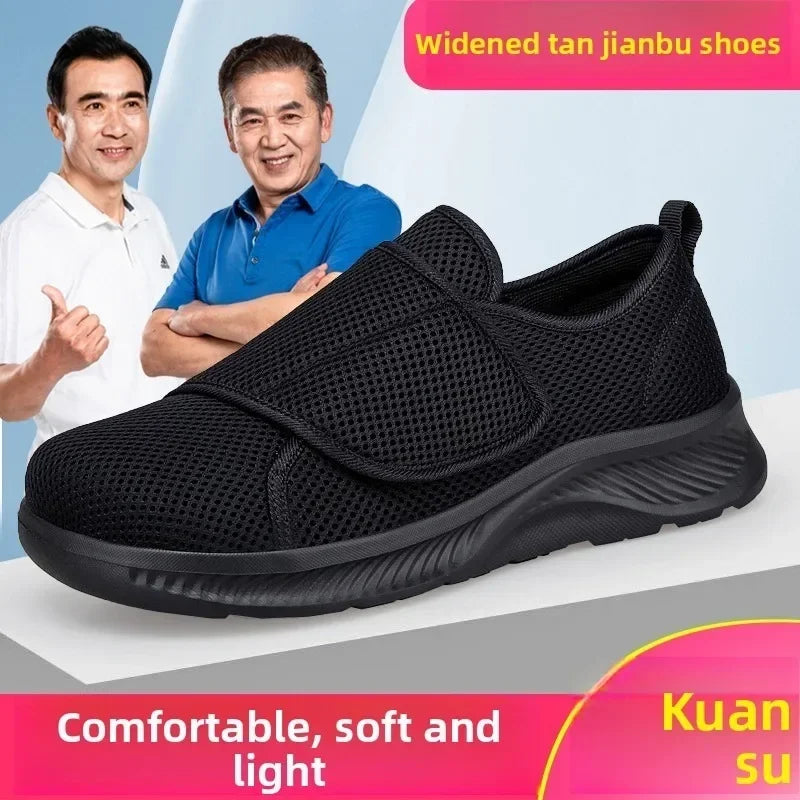Zapatos de malla transpirables para hombre con cierre ajustable antideslizante