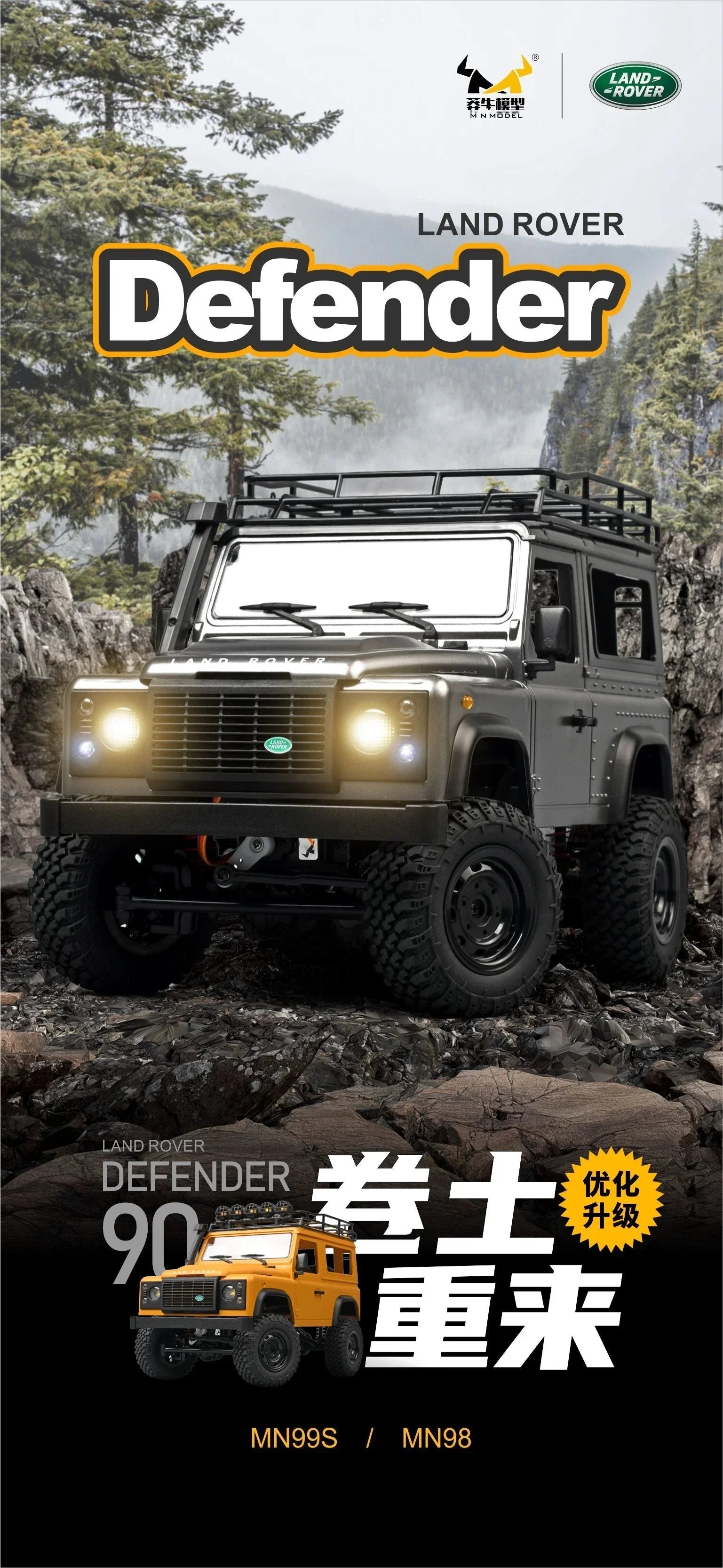 Escala 1:12 MN modelo RTR versión WPL RC coche 2,4G 4WD MN99S RC Rock Crawler MN98 MN99 Defender Pickup camión de Control remoto Juguetes