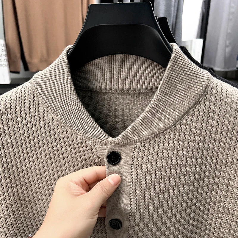 Cárdigan para Hombre con Bloques de Color y Botonadura
