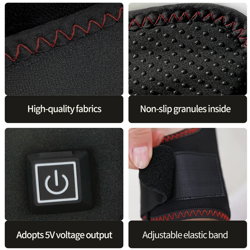 Soporte Térmico para Muñeca y Pulgar con Masajeador Vibratorio, Almohadilla Eléctrica Calefactable para Dedos, Estabilizador de Pulgar para Alivio del Túnel Carpiano