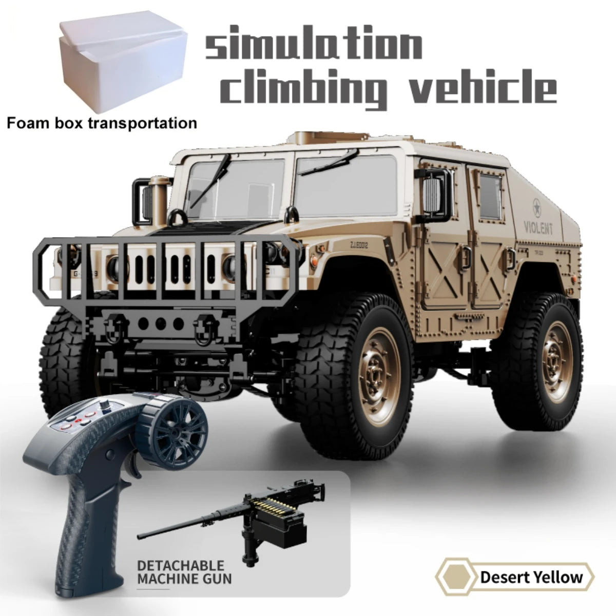 Coche RC Militar C8835, 2.4G 4WD 1:14, Vehículo de Escalada Todoterreno