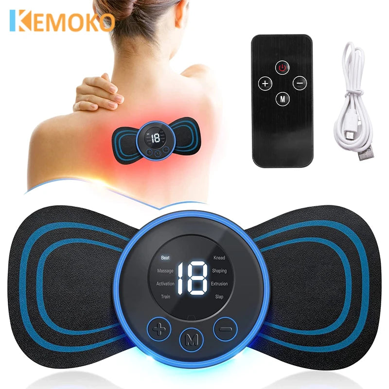 Masajeador de cuello de pulso TENS eléctrico EMS masaje Cervical para cuello espalda cuerpo Estimulador muscular eléctrico electroestimulador 19 engranajes