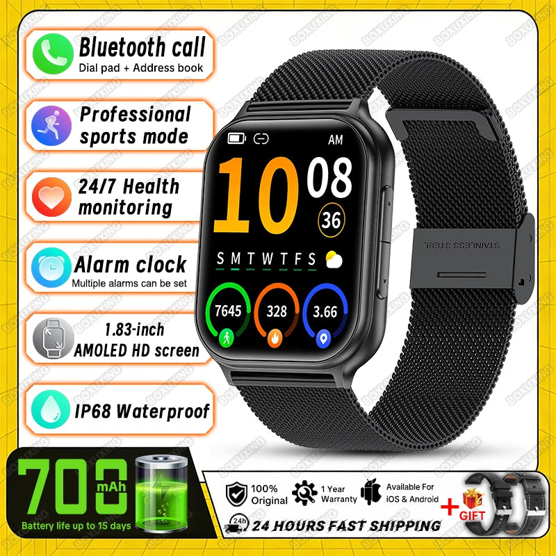Reloj Inteligente Deportivo IP68 con Monitor de Ritmo Cardíaco 24H y Llamadas