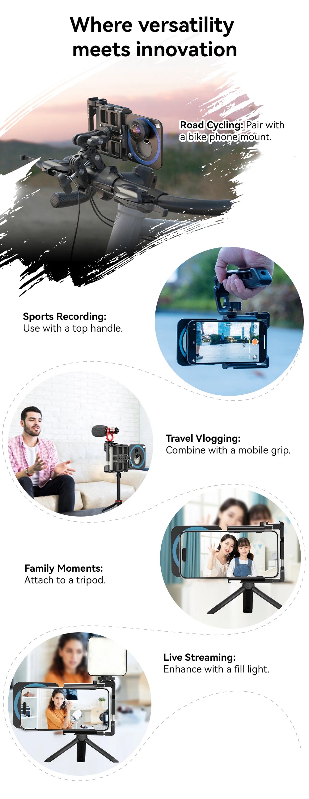Kit de Vídeo Profesional con Jaula Estabilizadora para Smartphone