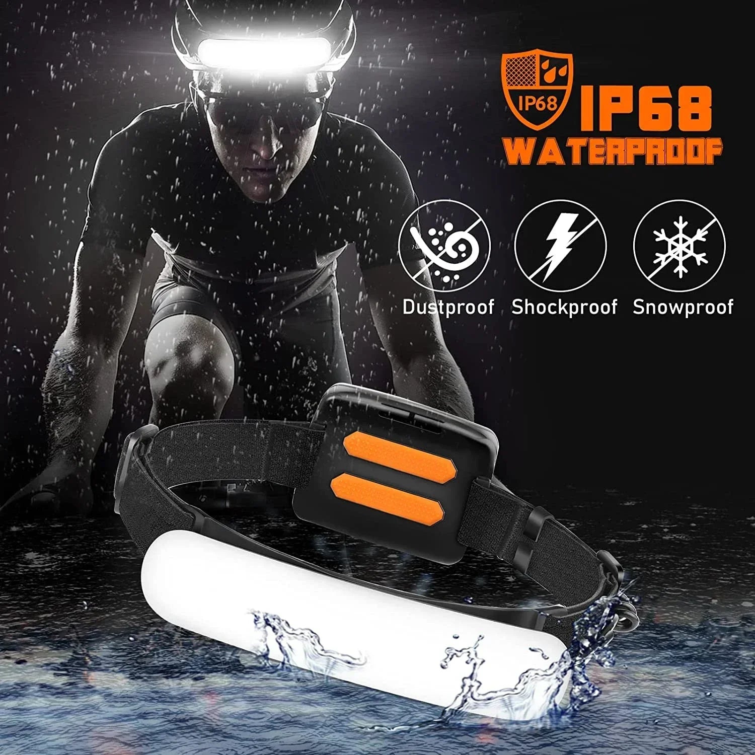 Faro LED Recargable Alta Potencia para Exterior y Pesca