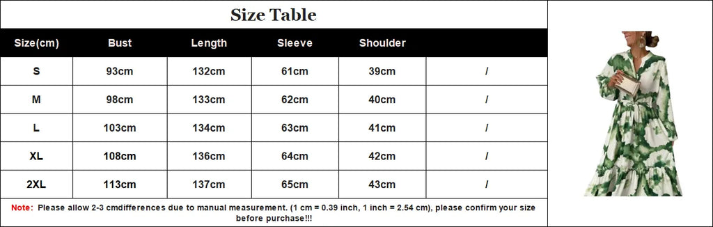 2024 verano elegante mujeres Maxi vestidos moda estampado verde manga larga cuello en V ajuste de cintura Vestido largo Mujer Vestido de fiesta