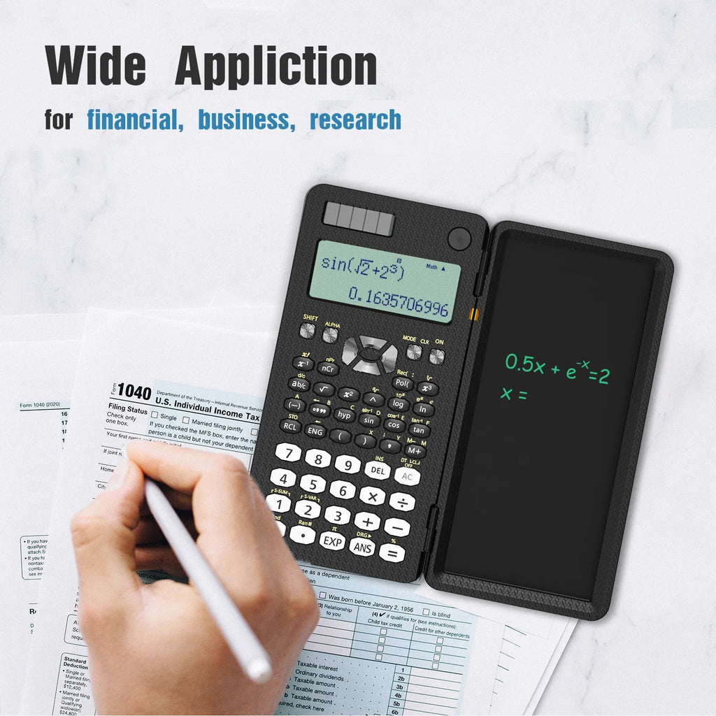 Mini calculadora científica con tableta de escritura, calculadoras, Bloc de notas, notas, electrónica de oficina, suministros escolares 991es Ms EX 82ms, nuevo