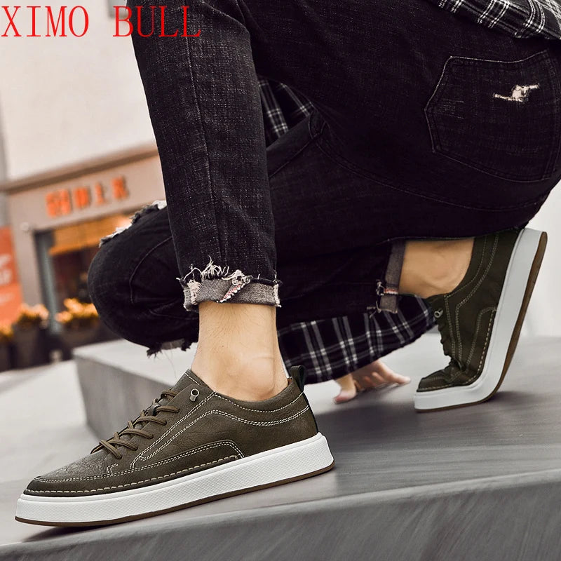Zapatos de cuero genuino para hombre de marca, cómodas plantillas de suela blanda, zapatos Oxford informales para hombre, calzado deportivo para exteriores