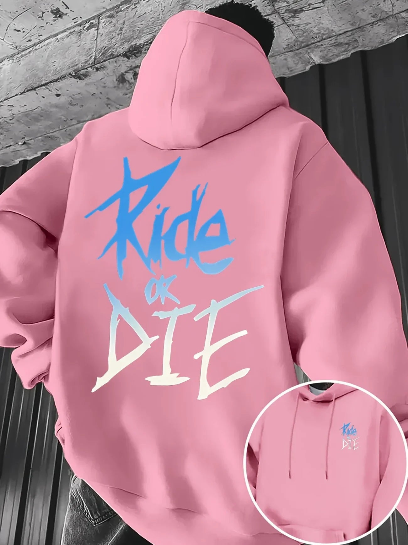 Buzo con Capucha Hombre Estampado Ride or Die Hip-Hop