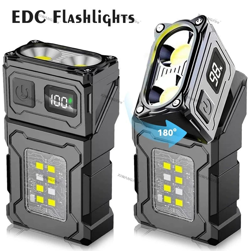 Mini Linterna LED COB Recargable USB con Imán Camping Emergencia