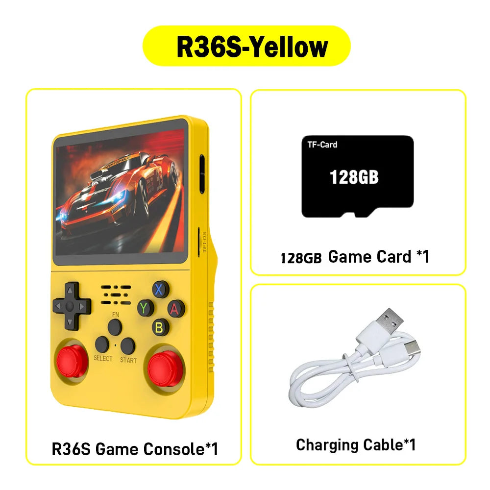 Consola de Juegos Retro R36S ARKOS, Pantalla IPS 3.5 Pulgadas, 64GB