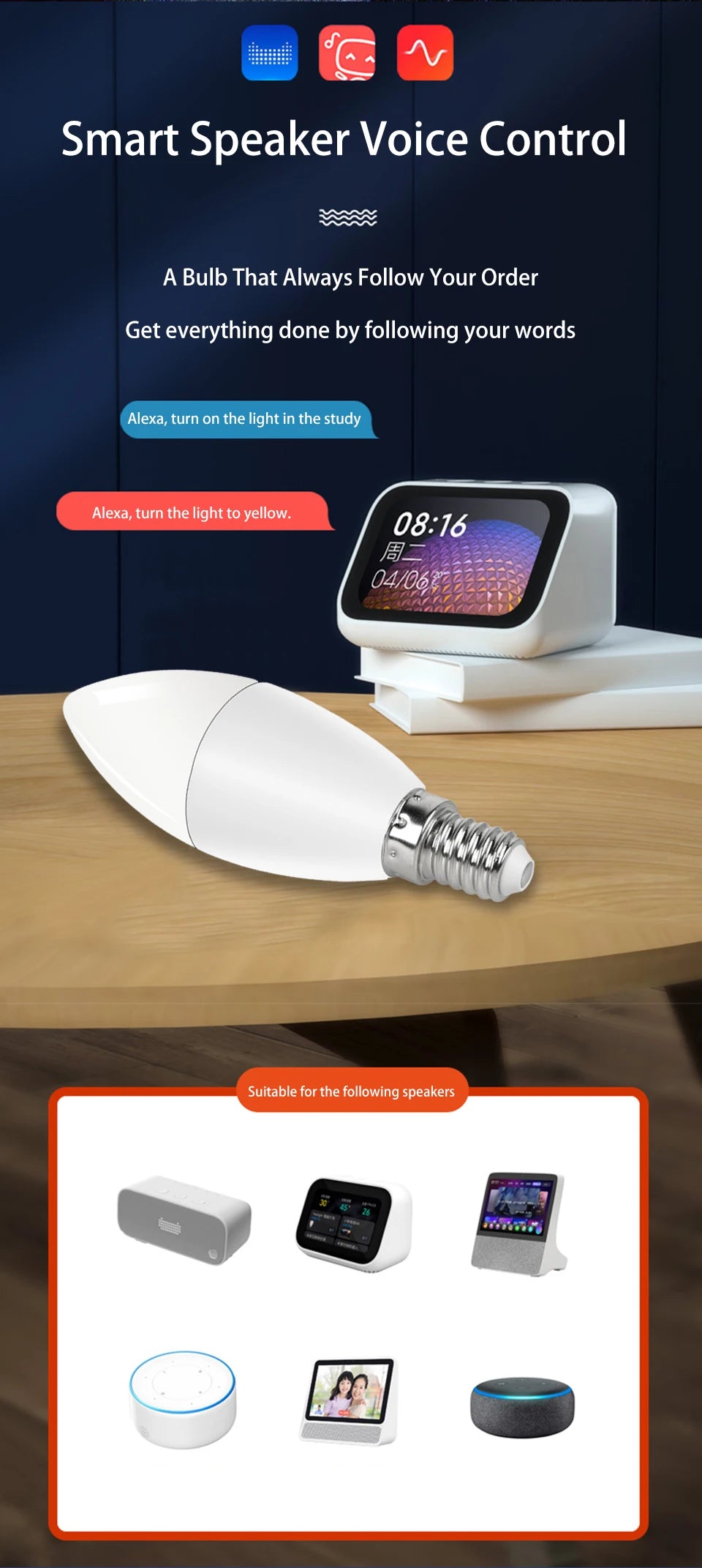 Bombilla LED Inteligente Tuya WiFi RGB Regulable