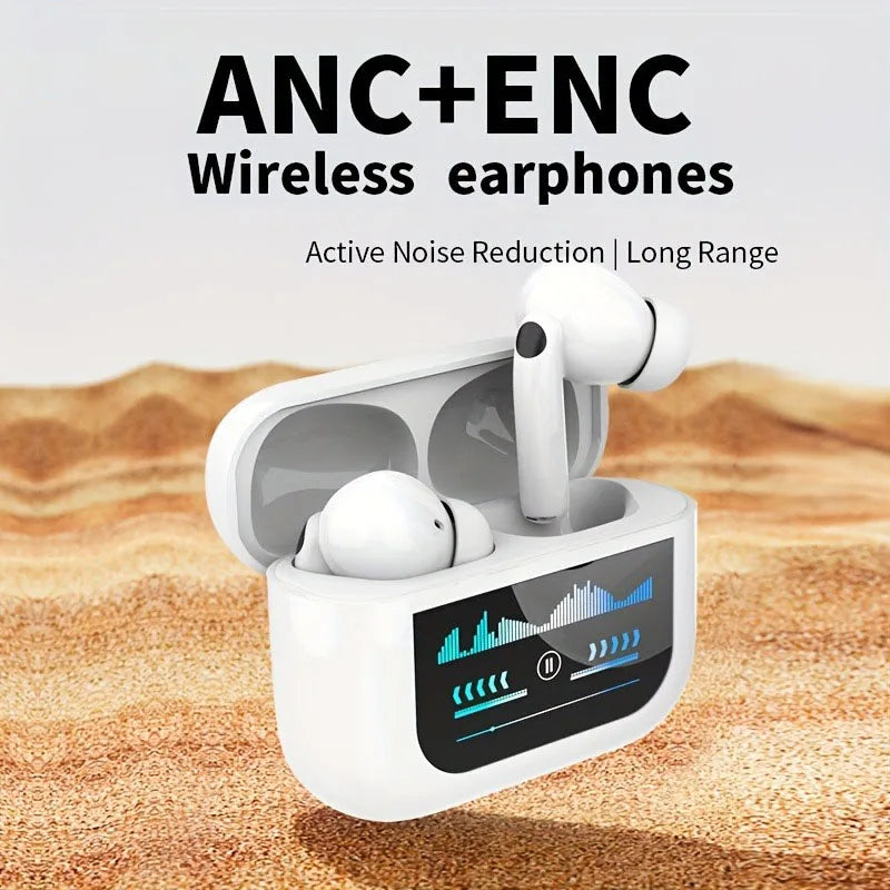 Auriculares inalámbricos ANC con pantalla LED y cancelación de ruido YX30, cascos deportivos con Bluetooth y micrófono para auriculares Xiaomi