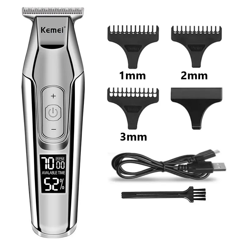 Cortadora de Pelo Recargable por USB para Hombre, Modelos KM-5027, KM-2028