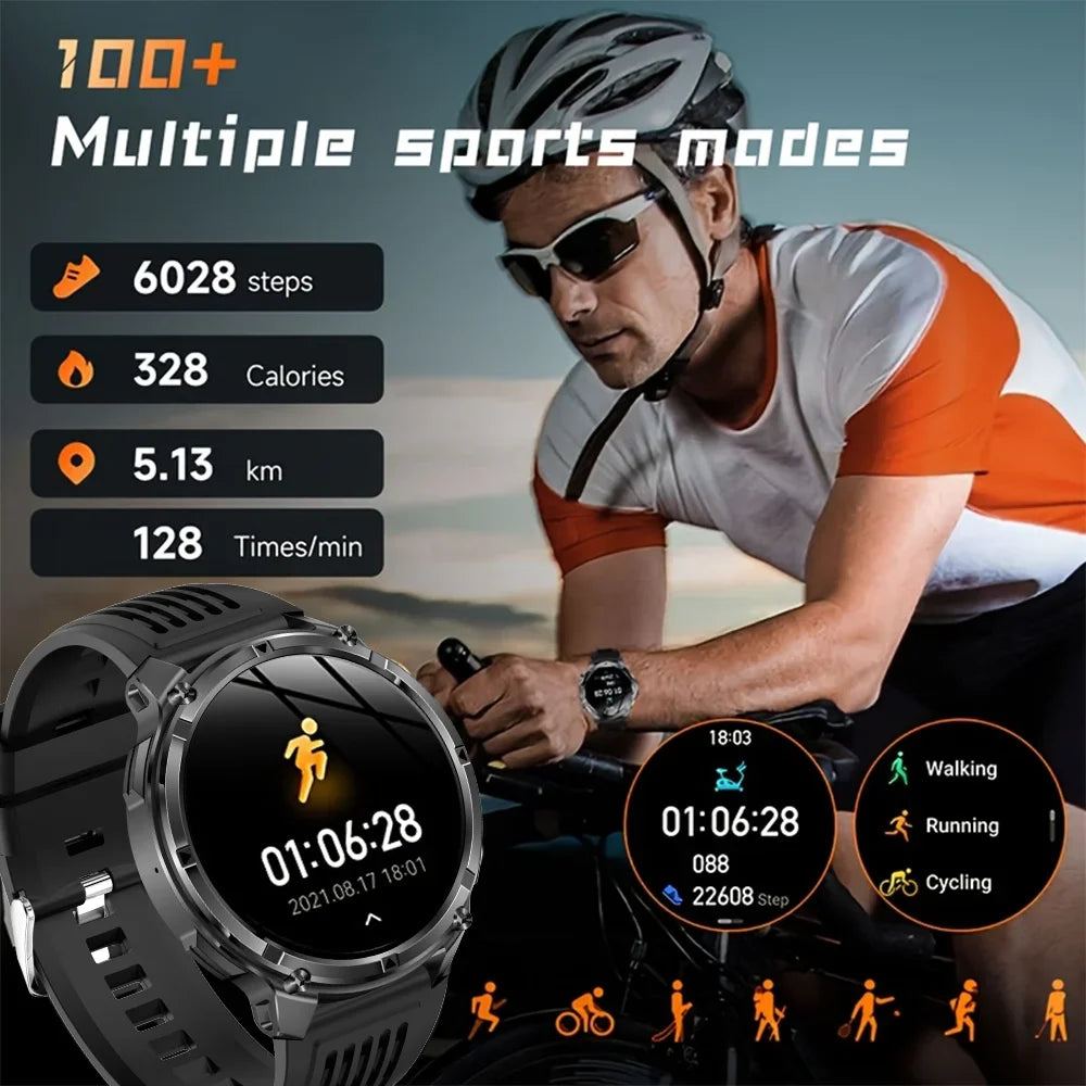 Reloj Inteligente AMOLED 1100mAh con Linterna LED, IP69 y Llamadas Bluetooth