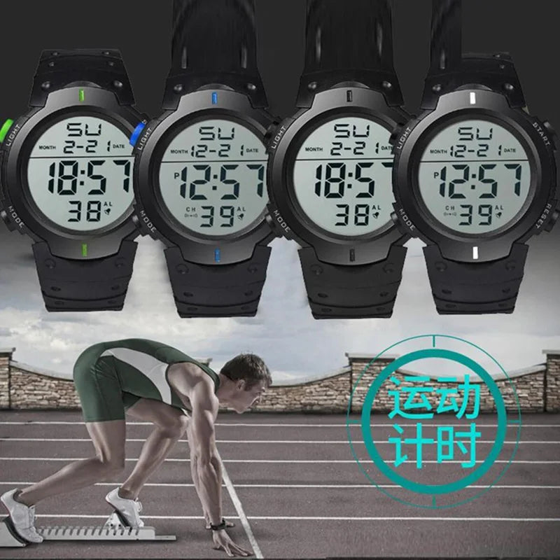 Relojes deportivos LED para hombre, Reloj Digital de marca superior para hombre, Reloj electrónico multifuncional de goma para hombre, Reloj electrónico para cronometraje de atleta