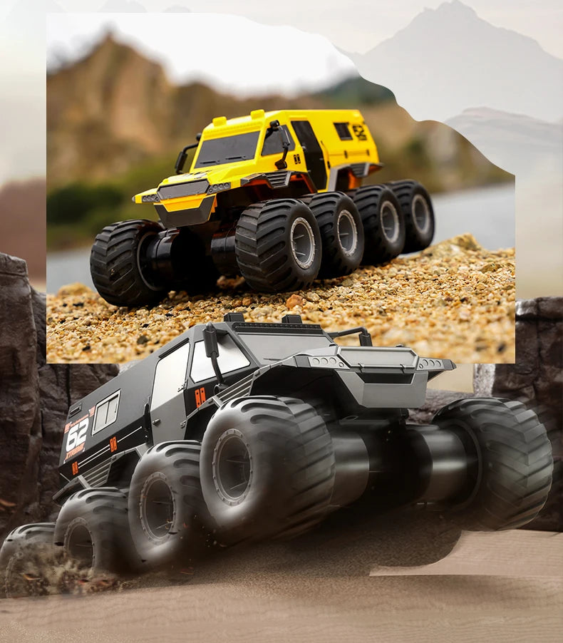    JJRC Q137 8x8 2,4G coche de Control remoto 8wd vehículo acrobático anfibio todoterreno camión de carreras de velocidad de 8 ruedas juguete sobre orugas impermeable