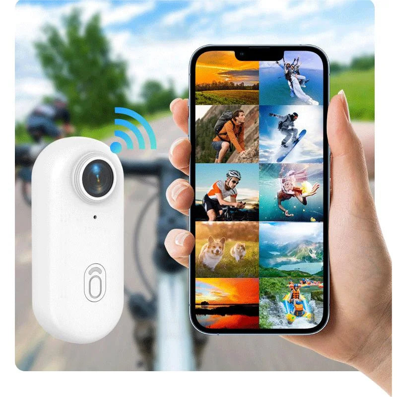 Mini cámara de acción 4K magnética con WiFi para casco, bicicleta y deportes