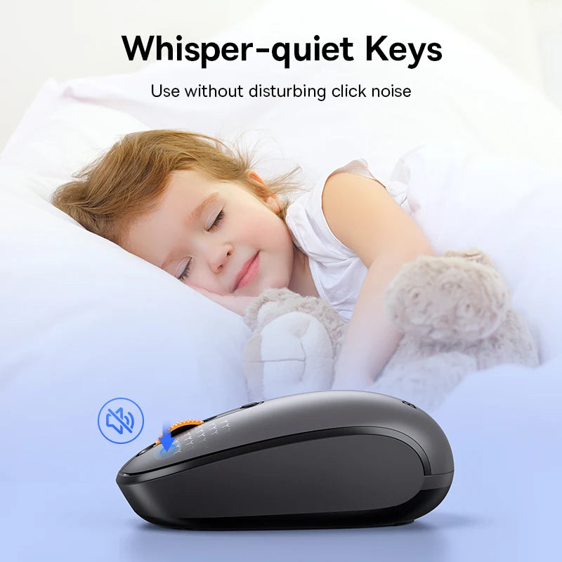 Ratón Baseus inalámbrico Bluetooth para ordenador, ratón silencioso de 1600DPI con receptor Nano USB de 2,4 GHz para PC, MacBook, tableta, portátil