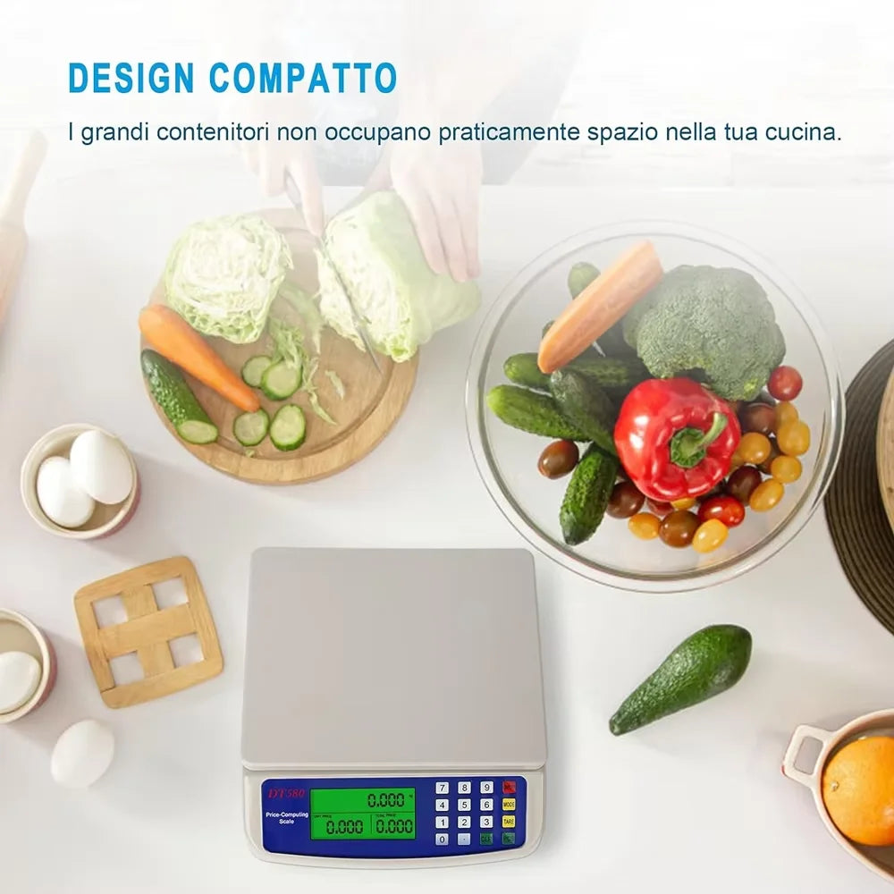 Báscula Digital de Cocina 30KG Alta Precisión Pantalla LCD