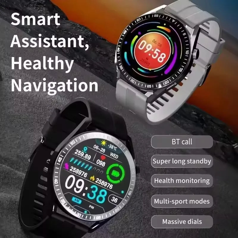 Nuevo reloj inteligente deportivo GPS a la moda para hombre, pantalla AMOLED de 1,85 ", frecuencia cardíaca, presión arterial, salud, reloj inteligente para IOS y Android