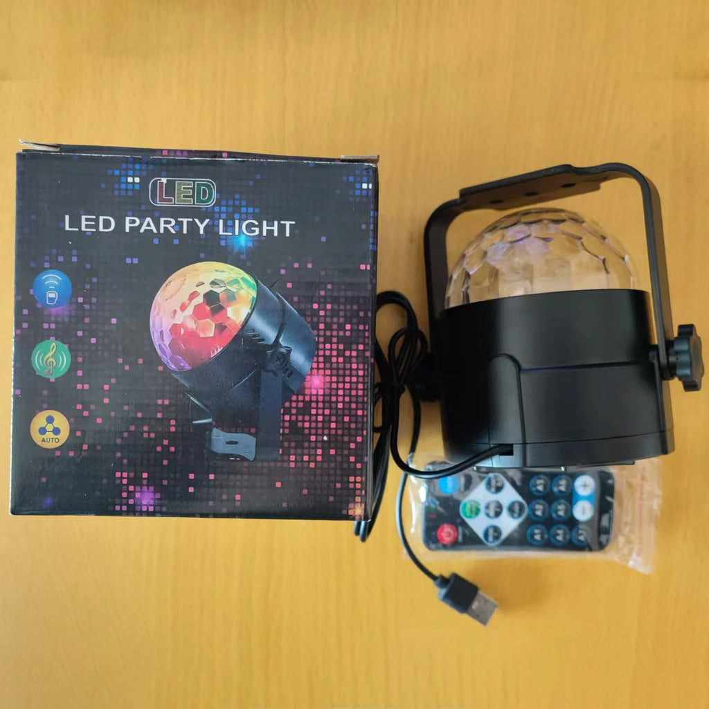 Luz LED Estroboscópica RGB con Control Remoto para Fiestas