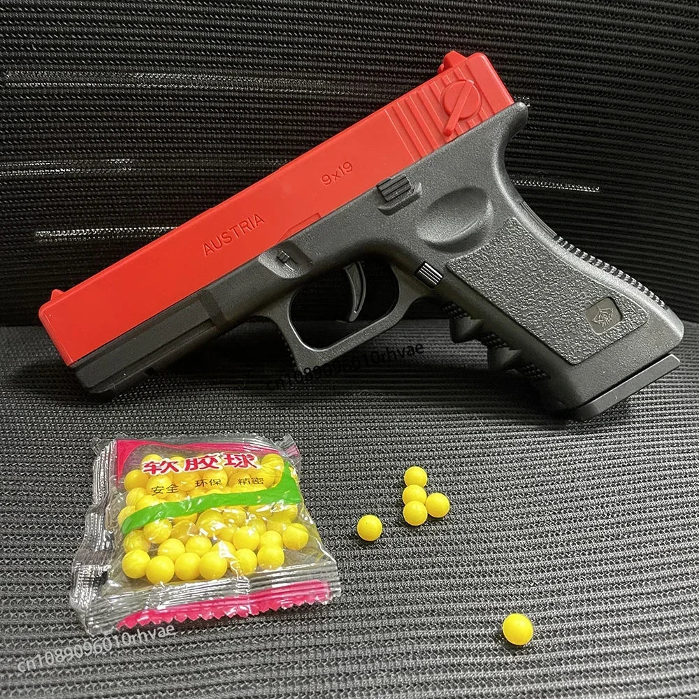 Pistola de balas suaves Airsoft Manual G17, pistola de juguete, revista inferior con láser, deportes al aire libre, arma de juego CS para niños y adultos, regalo