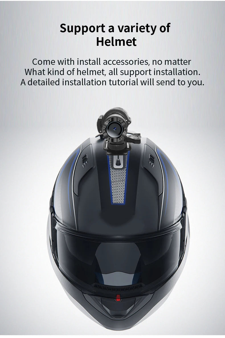 Cámara de acción FHD 1080P WiFi para bicicleta y casco, impermeable IP66