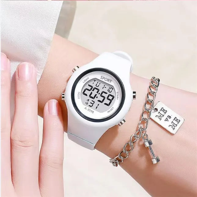 Reloj infantil con orejas de gato y pulsera, reloj digital impermeable, reloj deportivo electrónico LED para niñas, niños, estudiantes, regalo para niños