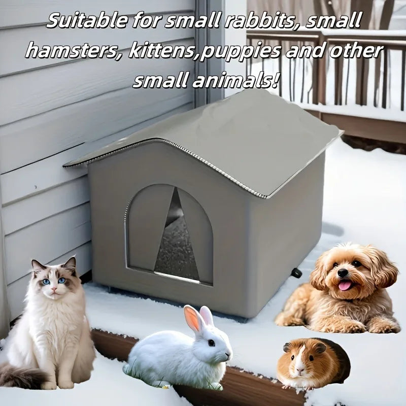 Cueva Cama para Mascotas Impermeable y Cálida, Plegable y Lavable