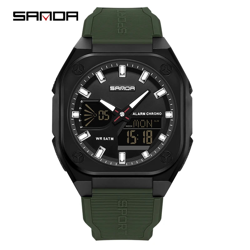 Reloj Digital Deportivo SANDA 6268 para Hombre Impermeable Multifunción