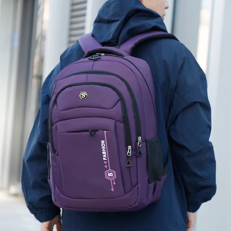 Mochila de viaje: gran capacidad, correas ajustables para los hombros, múltiples compartimentos, adecuada para la escuela, viajes y trabajo, tr
