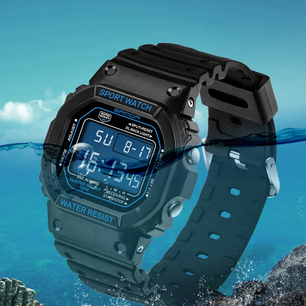Reloj Digital Deportivo SANDA 329 para Hombre, LED, Resistente al Agua