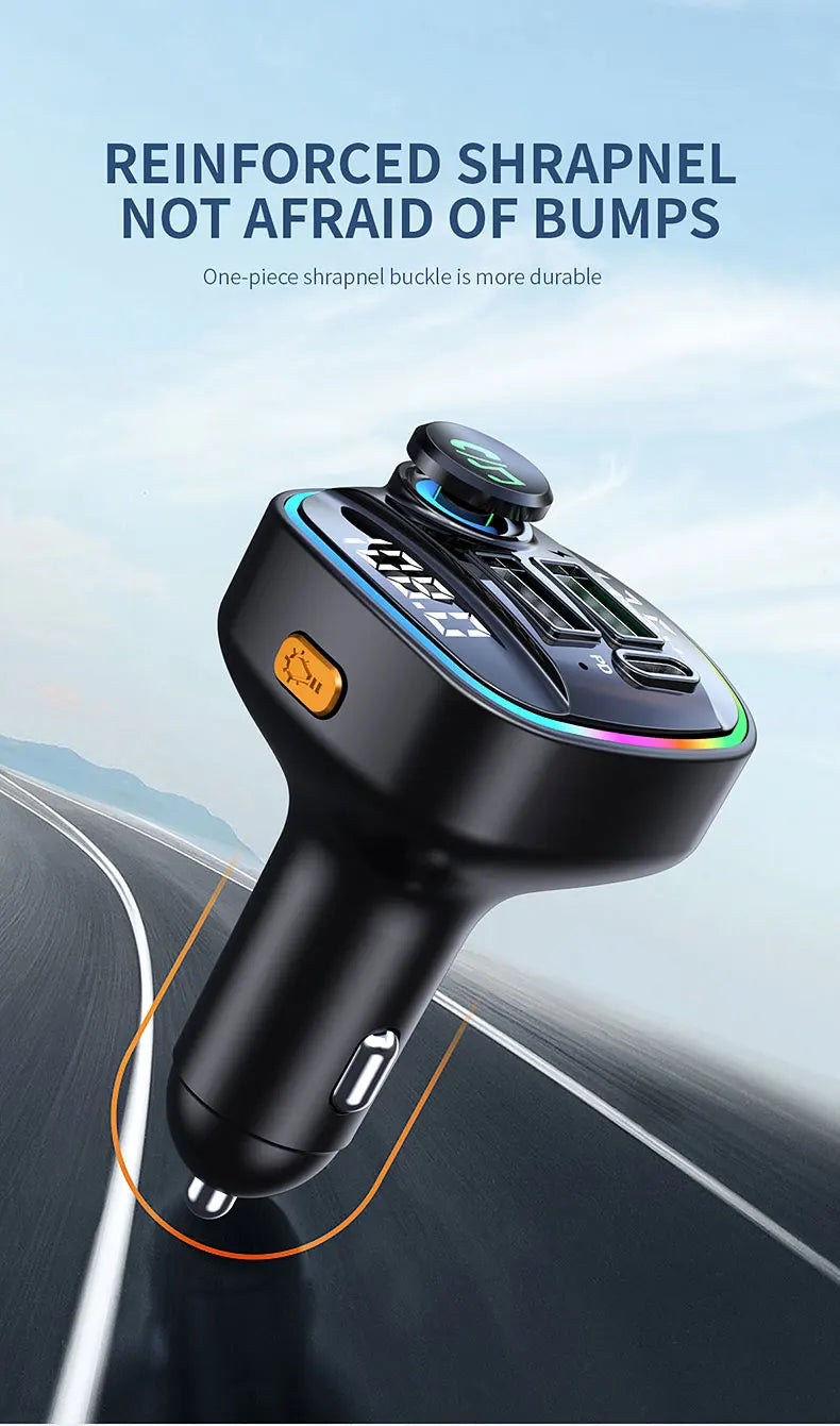 Transmisor FM Bluetooth 5.0 para Auto con Carga Rápida 22.5W