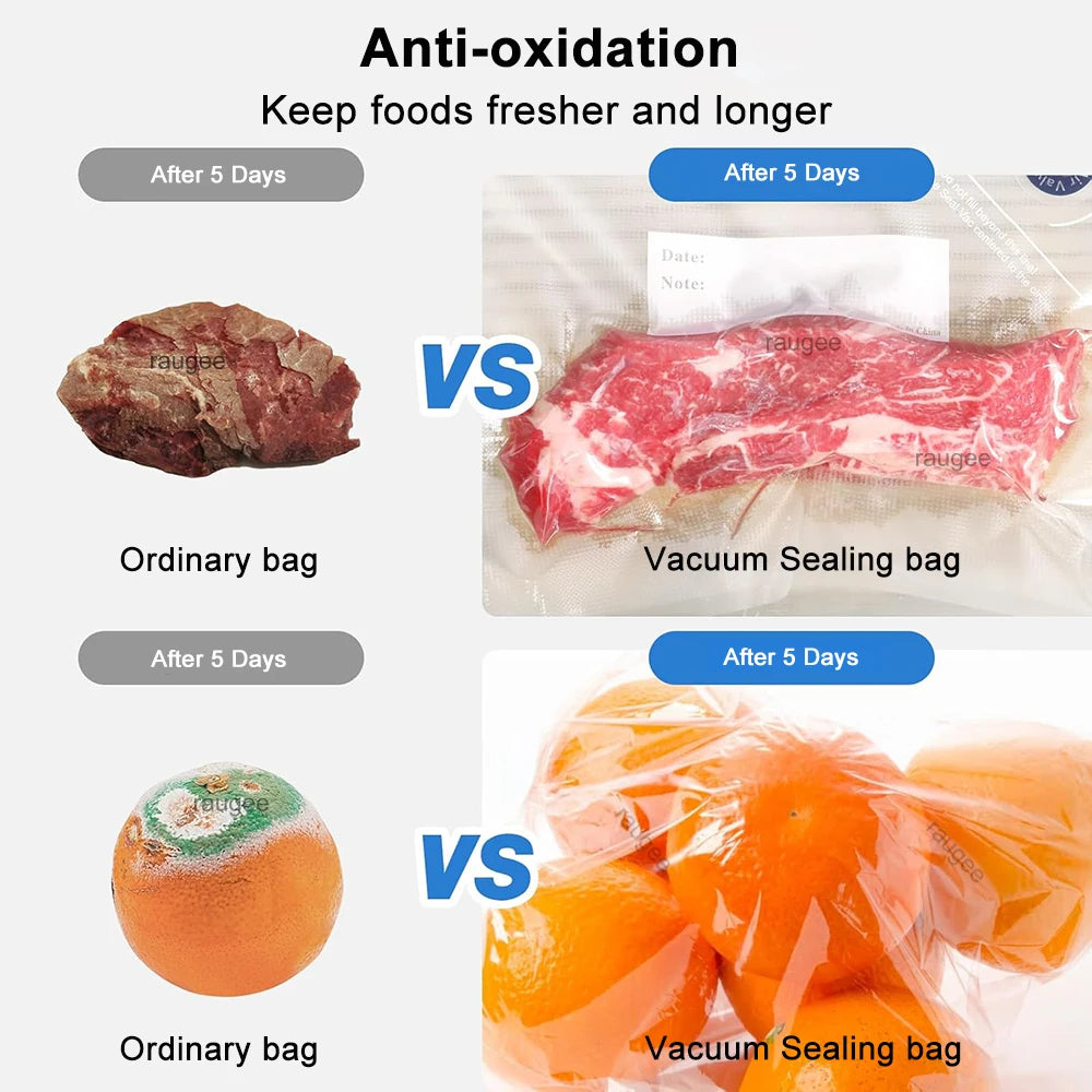 Bolsas de vacío reutilizables para almacenamiento de alimentos sin BPA