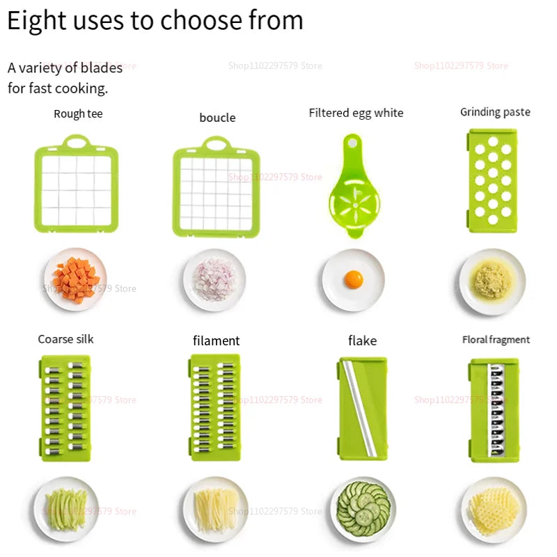 Picadora de cocina portátil multifuncional, trituradora de verduras, rallador de patatas y zanahorias, procesador de alimentos para el hogar de frutas y verduras