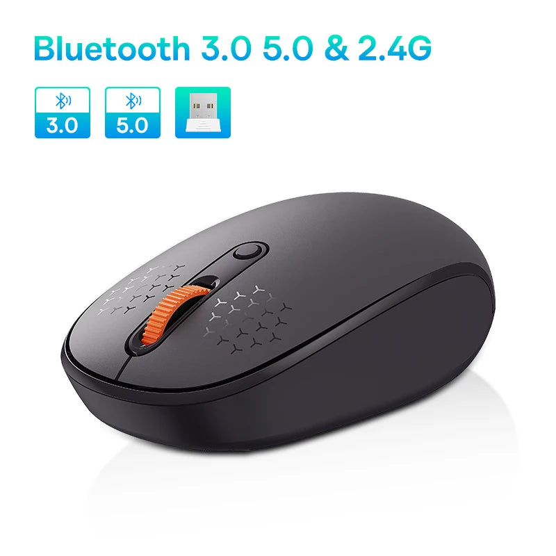 Ratón Baseus inalámbrico Bluetooth para ordenador, ratón silencioso de 1600DPI con receptor Nano USB de 2,4 GHz para PC, MacBook, tableta, portátil