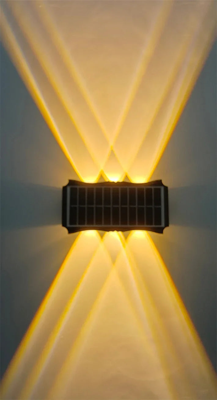Lámpara Solar de pared para exteriores, luz LED Solar impermeable hacia arriba y hacia abajo, iluminación luminosa, luces decorativas para balcón, patio y jardín