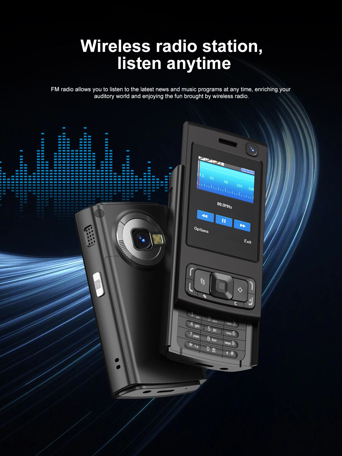 SERVO N95 PRO Slider teléfono móvil 2 SIM llamada grabación velocidad Dial Magic Voice Video Player linterna 2G GSM características teléfonos móviles